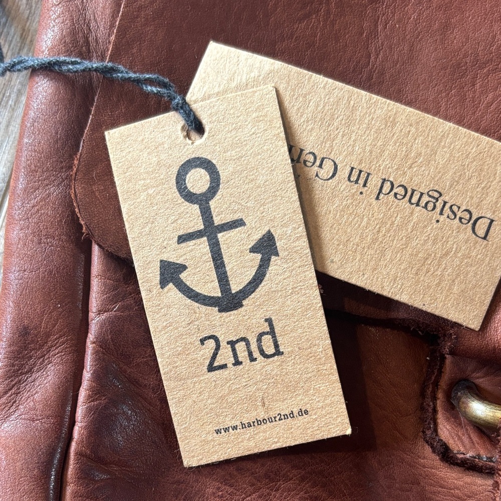Harbour 2nd Anchor-Embellished Tan Leather Crossbody Bag - Picture 2 of 4